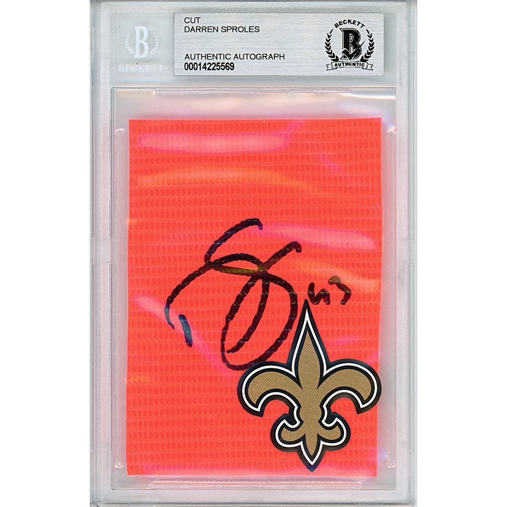 Darren Sproles Signed Saints Football Pylon Piece Beckett BAS Slab Autographed